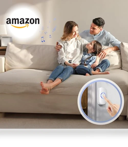 Wireless Doorbell Kit with 32 Ringtones, 1000ft Range, LED Flash — Kits, PHYSEN