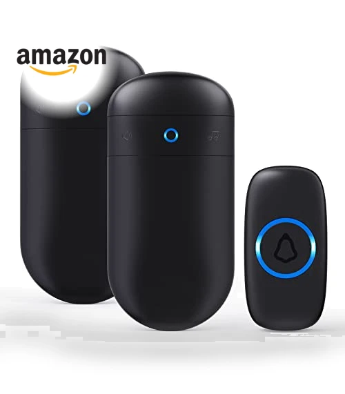 Wireless Doorbell with 1000ft Coverage, 52 Chimes, LED Flash — Push Buttons, SECRUI
