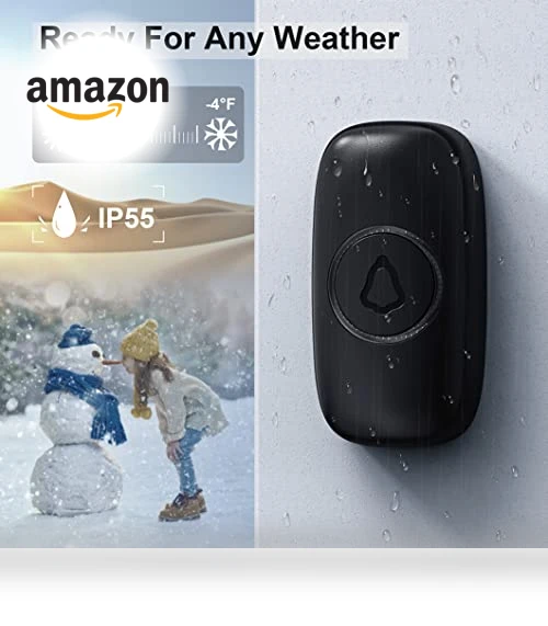 Wireless Doorbell with 1000ft Coverage, 52 Chimes, LED Flash — Push Buttons, SECRUI