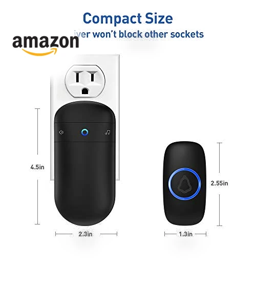 Wireless Doorbell with 1000ft Coverage, 52 Chimes, LED Flash — Push Buttons, SECRUI