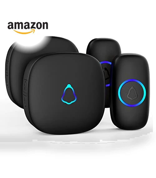 Wireless Doorbell with 2 Receivers 2 Push Buttons, 58 Chimes, 1000Ft Range — Push Buttons, SECRUI