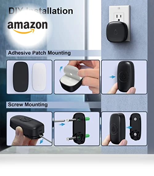 Wireless Doorbell with 2 Receivers 2 Push Buttons, 58 Chimes, 1000Ft Range — Push Buttons, SECRUI