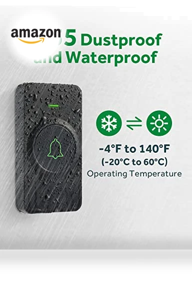 Wireless Doorbell with 52 Melodies, 1000ft Range, Waterproof — Chimes, AVANTEK