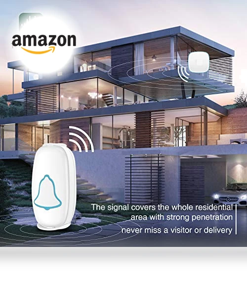Wireless Doorbell with 38 Melodies and LED Flash, Waterproof, 1000-Foot Range — Kits, BO YING