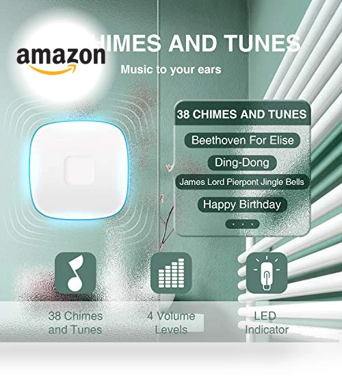 Wireless Doorbell with 38 Melodies and LED Flash, Waterproof, 1000-Foot Range — Kits, BO YING