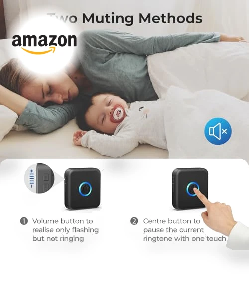 Waterproof Wireless Doorbell with 60 Chimes & Adjustable Volume — Chimes, FOVKSUC