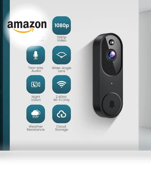 Wi-Fi Video Doorbell Camera with Two Way Audio, AI Motion Detection, Night Vision — Smart Home Security, Shenzhen Puge Electronics Co., Ltd.
