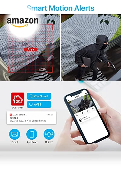 H.265+ 1080p 16 Channel Home Security Camera System with AI Human Vehicle Detect — Security Cameras, ZOSI