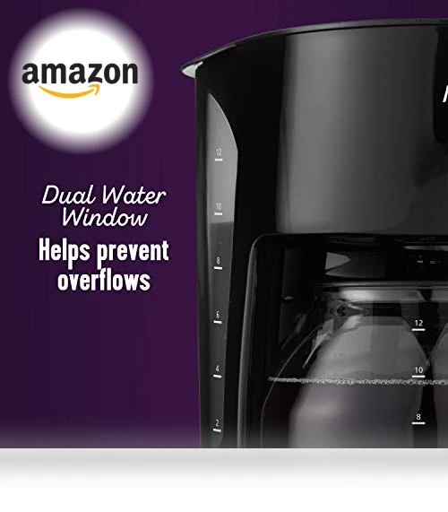 12-Cup Black Coffee Maker with Auto Pause and Glass Carafe — Coffee Makers, Mr. Coffee