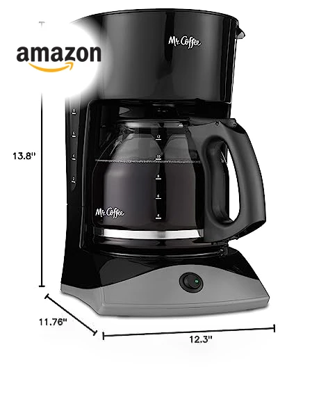12-Cup Black Coffee Maker with Auto Pause and Glass Carafe — Coffee Makers, Mr. Coffee