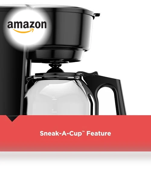 12-Cup Coffee Maker with Easy On/Off Switch, Non-Drip Carafe — Coffee Makers, BLACK+DECKER