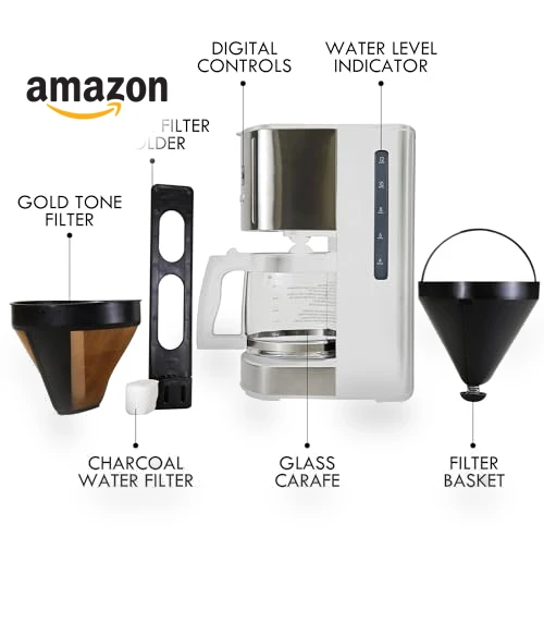 12 Cup Drip Coffee Machine with Programmable Timer and Aroma Control — Coffee Makers, Kenmore