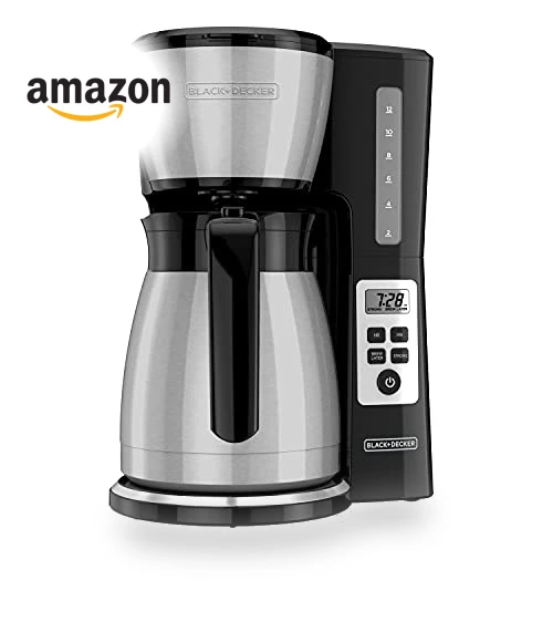 12 Cup Thermal Programmable Coffee Maker with Brew Strength and VORTEX Technology — Beverage Warmers, BLACK+DECKER