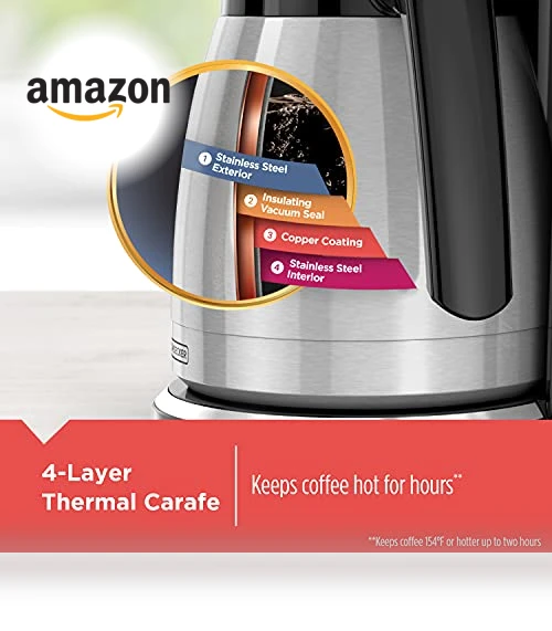 12 Cup Thermal Programmable Coffee Maker with Brew Strength and VORTEX Technology — Beverage Warmers, BLACK+DECKER