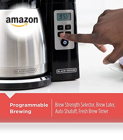12 Cup Thermal Programmable Coffee Maker with Brew Strength and VORTEX Technology — Beverage Warmers, BLACK+DECKER