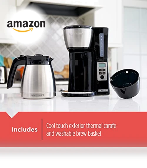12 Cup Thermal Programmable Coffee Maker with Brew Strength and VORTEX Technology — Beverage Warmers, BLACK+DECKER