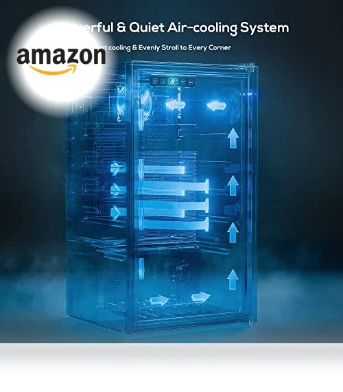 120 Cans Freestanding Mini Fridge Cooler with Glass Door — Drink Coolers, Manastin