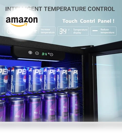 126 Can Mini Beverage Refrigerator with Glass Door — Drink Coolers, EUHOMY