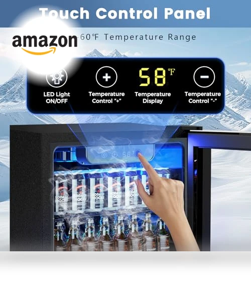 130 Can Beverage Refrigerator Cooler, 3.2 Cu.Ft Drink Fridge with Adjustable Temperature — Drink Coolers, Electactic