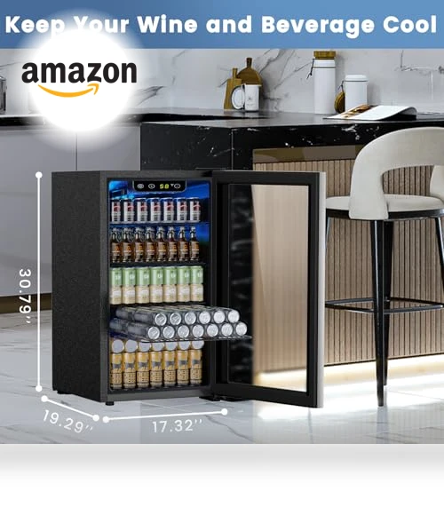 130 Can Beverage Refrigerator Cooler, 3.2 Cu.Ft Drink Fridge with Adjustable Temperature — Drink Coolers, Electactic