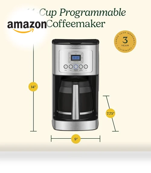 14-Cup Programmable Coffee Maker with Glass Carafe — Coffee & Espresso Combos, Cuisinart