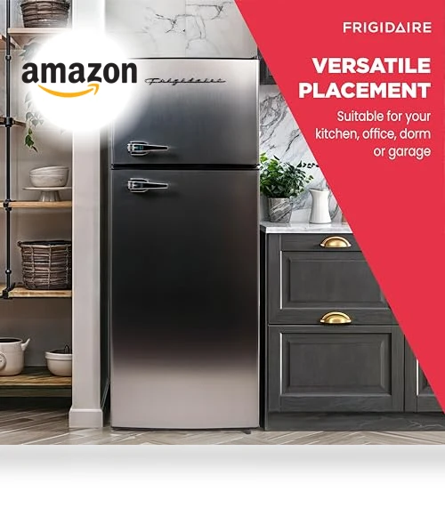 2 Door Apartment Size Refrigerator Freezer Combo, 7.5 cu ft, Stainless Steel — Cooling Solutions, Frigidaire