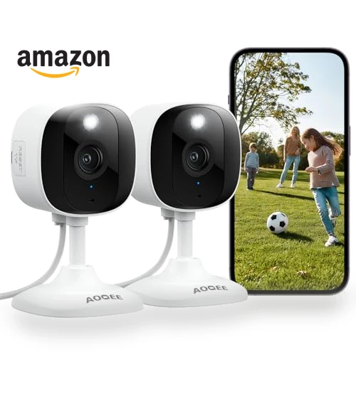 2K Home Security Camera with Color Night Vision, White Light, Siren — Cameras & Monitors