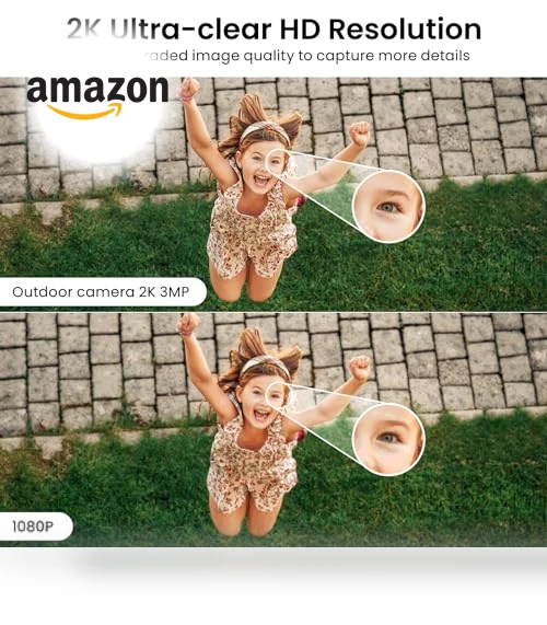 2K Home Security Camera with Color Night Vision, White Light, Siren — Cameras & Monitors