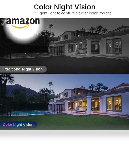 2K Home Security Camera with Color Night Vision, White Light, Siren — Cameras & Monitors