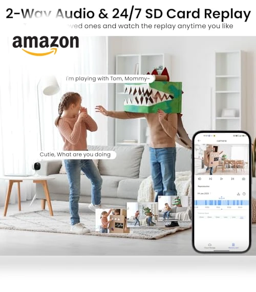 2K Home Security Camera with Color Night Vision, White Light, Siren — Cameras & Monitors
