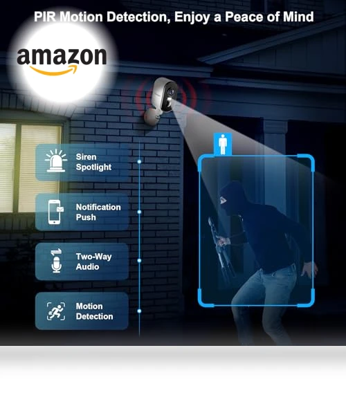 360° Pan Rotating 2K Wireless Outdoor Security Camera with AI Motion Detection — Smart Home Security, ZEEPORTE SECURITY