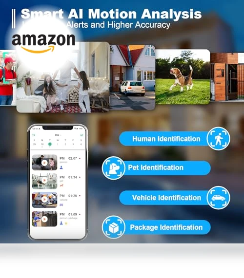 360° Pan Rotating 2K Wireless Outdoor Security Camera with AI Motion Detection — Smart Home Security, ZEEPORTE SECURITY
