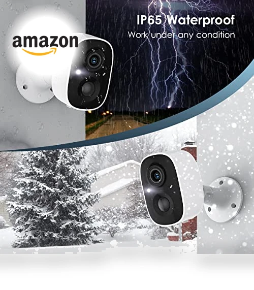 2K Wireless Outdoor Security Camera with Color Night Vision and AI Motion Detection — Motion Sensors, GMK