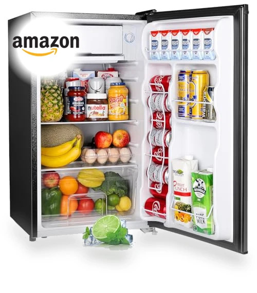 3.2 Cu.Ft Mini Fridge with Freezer, Adjustable Thermostat, Single Door Compact Refrigerator — Mini Fridges, Upstreman