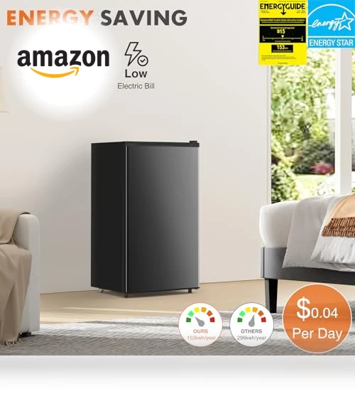3.2 Cu.Ft Mini Fridge with Freezer, Adjustable Thermostat, Energy-efficient, Low Noise — Mini Fridges, Sweetcrispy