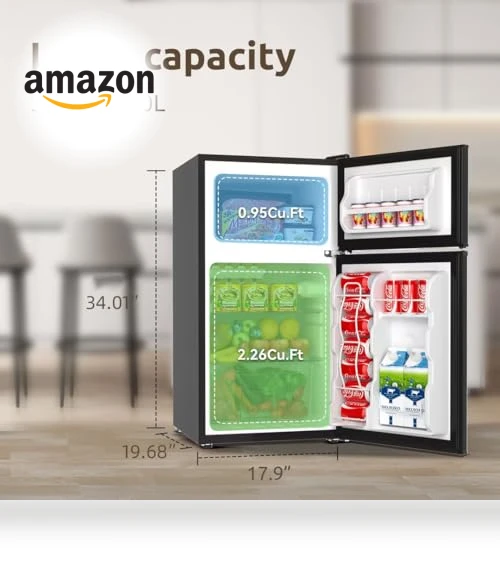 Mini Fridge with Freezer, 2 Door Small Refrigerator, 3.2 CU.FT — Mini Fridges, BANGSON