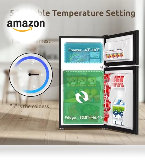 Mini Fridge with Freezer, 2 Door Small Refrigerator, 3.2 CU.FT — Mini Fridges, BANGSON