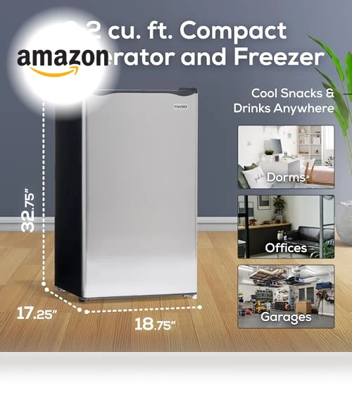 3.2 Cu.Ft. Compact Refrigerator with Freezer - Slide Out Glass Shelf — Mini Fridges, Igloo