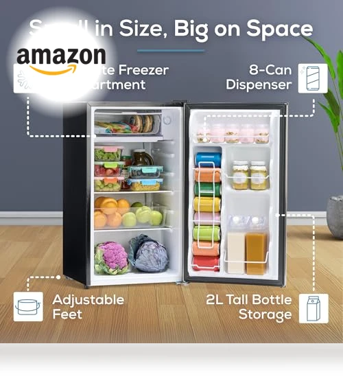 3.2 Cu.Ft. Compact Refrigerator with Freezer - Slide Out Glass Shelf — Mini Fridges, Igloo