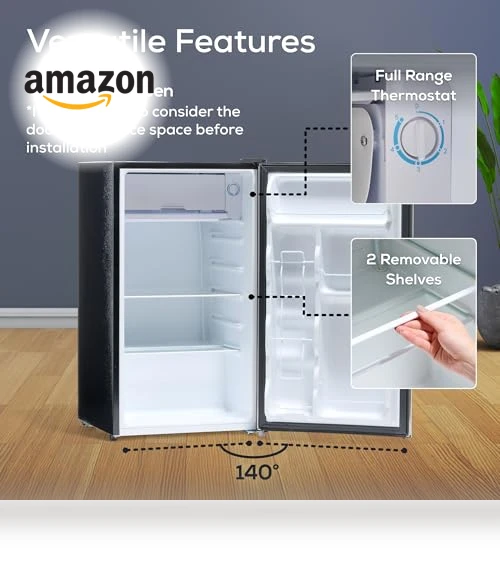 3.2 Cu.Ft. Compact Refrigerator with Freezer - Slide Out Glass Shelf — Mini Fridges, Igloo