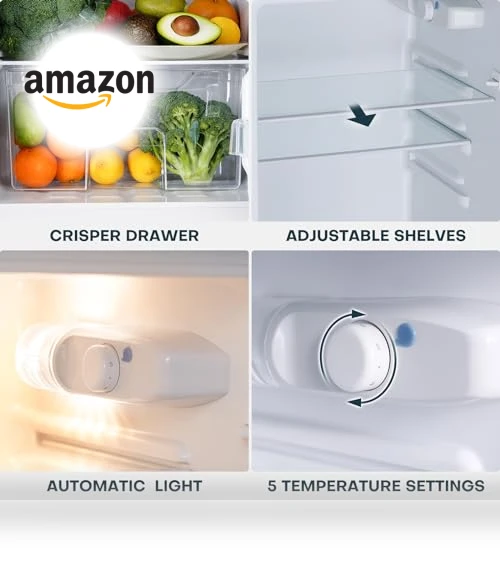 4.0 Cu.Ft. Mini Fridge with Freezer, Double Door Small Refrigerator — Mini Fridges, Upstreman