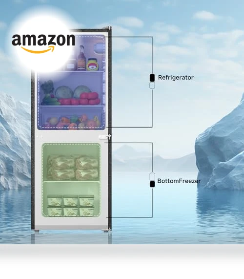 4.0 Cu.Ft Small Refrigerator with Freezer, Double Door, Stainless Steel — Mini Fridges, BANGSON