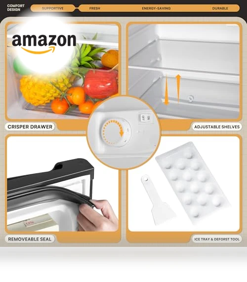 4.5 Cu.Ft Mini Fridge with Freezer, 2 Doors, Adjustable Shelves — Mini Fridges, Manastin