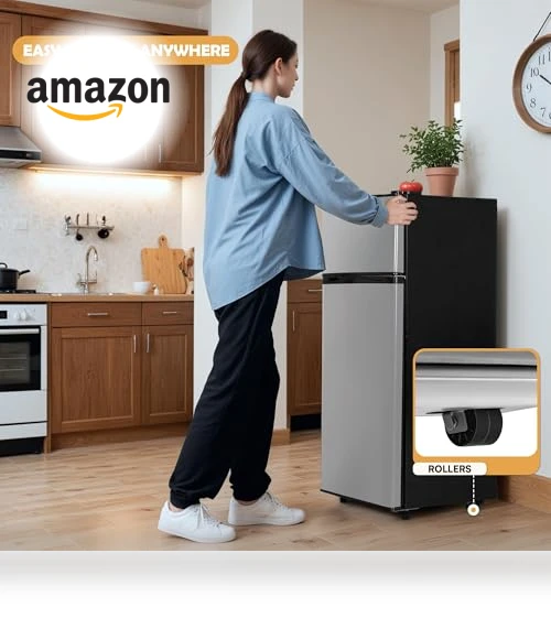 4.5 Cu.Ft Mini Fridge with Freezer, 2 Doors, Adjustable Shelves — Mini Fridges, Manastin