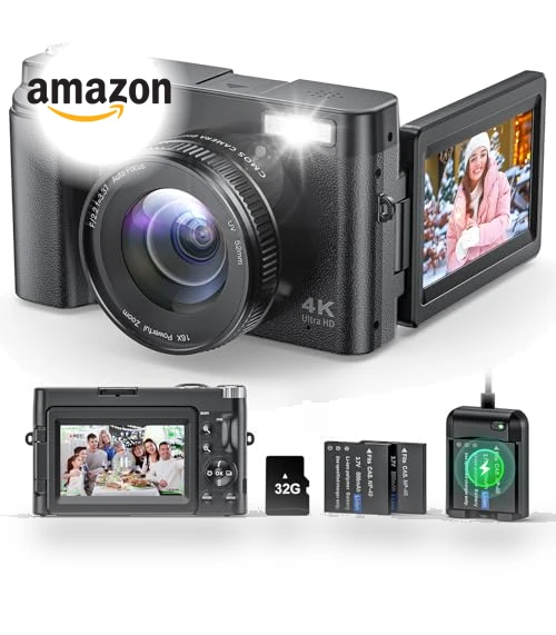 4K Digital Camera for Photography and Video with Autofocus and Anti-Shake — Compact Digital Cameras, Zostuic