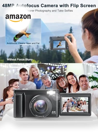 4K Digital Camera for Photography and Video with Autofocus and Anti-Shake — Compact Digital Cameras, Zostuic