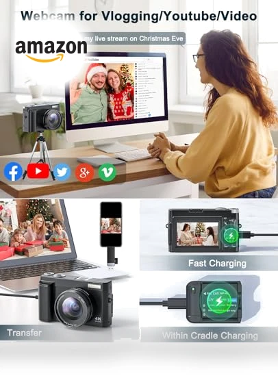 4K Digital Camera for Photography and Video with Autofocus and Anti-Shake — Compact Digital Cameras, Zostuic