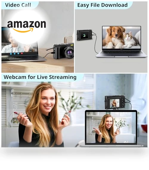 4K Digital Camera for Photography Autofocus with 180° Flip Screen — Mirrorless Cameras, Duluvulu