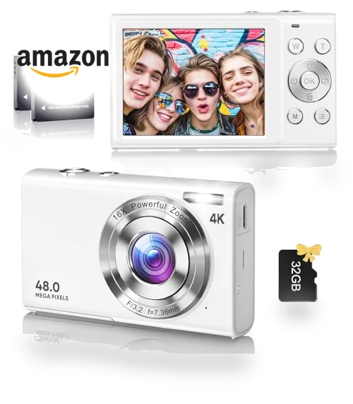 4K Vlogging Camera with Autofocus 48MP UHD, 16X Digital Zoom, Anti-Shake — Compact Digital Cameras, FJFJOPK