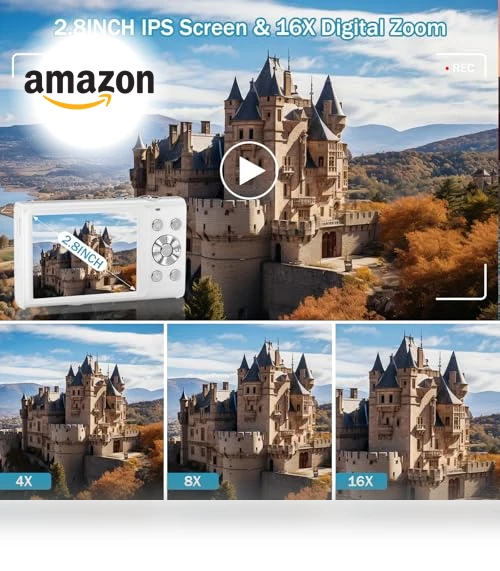 4K Vlogging Camera with Autofocus 48MP UHD, 16X Digital Zoom, Anti-Shake — Compact Digital Cameras, FJFJOPK